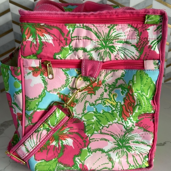 Lilly Pulitzer Insulated Cooler Bag Big Flirt Colorful Tote Long Strap/ handles - Picture 5 of 16